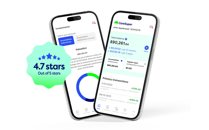 CareSuper mobile app image