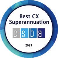 Best CX superannuation CSBA award logo