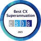Best CX superannuation CSBA award logo