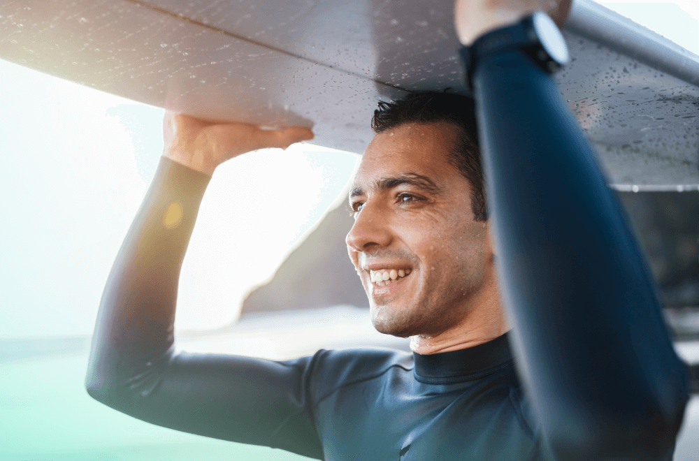 man with surfboard