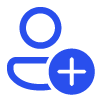 person and plus icon