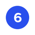 Number 6 blue