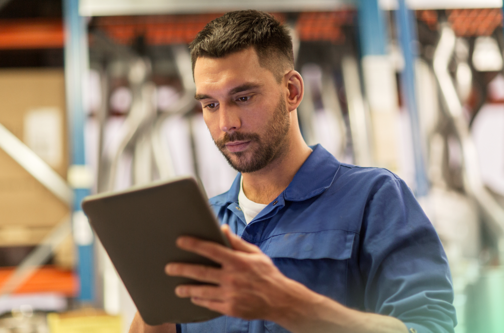 a man working on his tablet