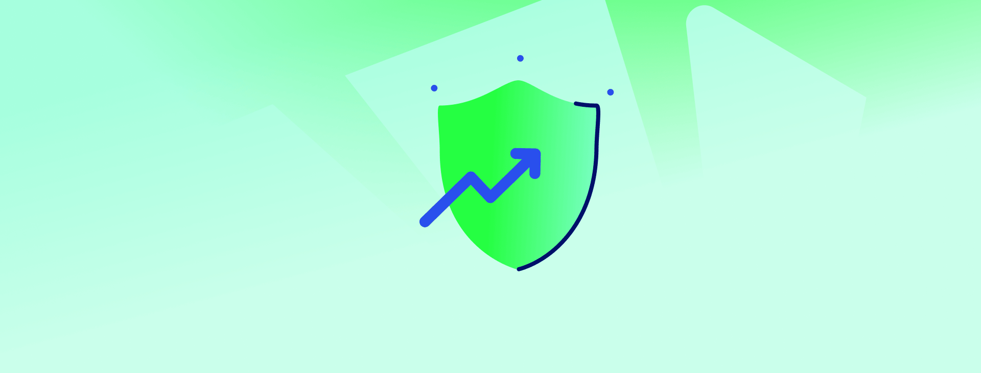 Icon of performance graph and shield