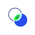 Pictogram of two blue cirles overlaping