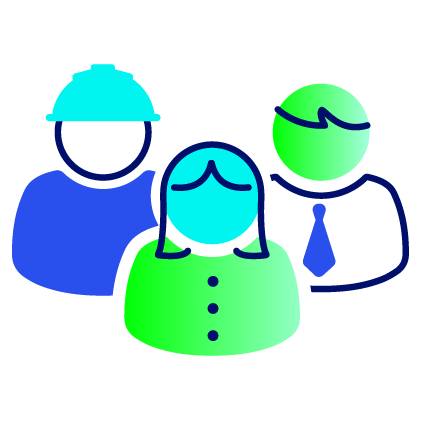 three people pictogram