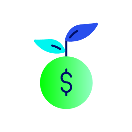 growing fruit with dollar sign