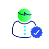 person with a check mark symbol