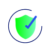 Pictogram of shield and a tick