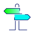 Pictogram of an arrow board