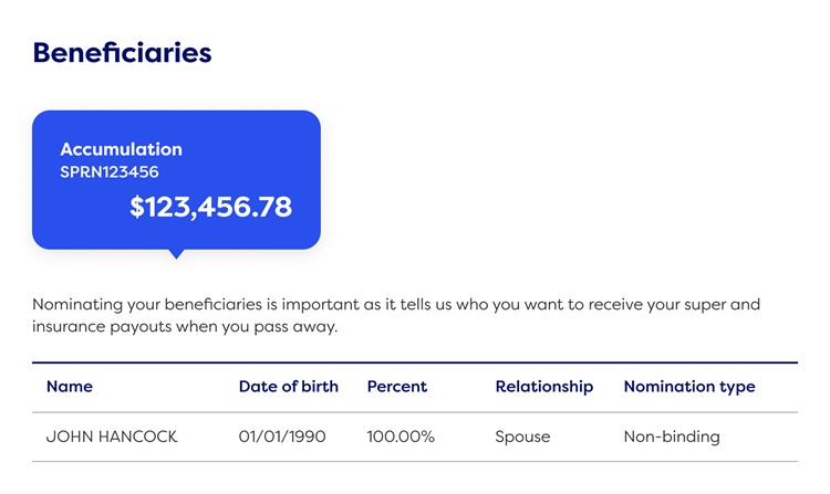Member Online Beneficiaries
