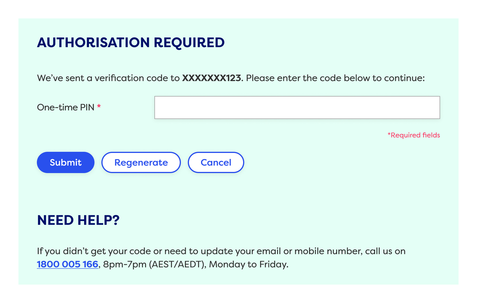 Authorisation Member Online 