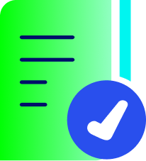 A form with a tick pictogram
